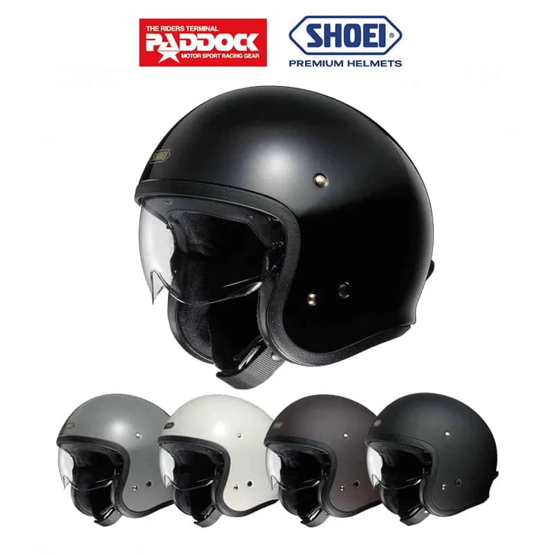 หมวกกันน็อค SHOEI รุ่น JO Plain Color สไตล์คลาสสิกวินเทจ พร้อมชิลด์หน้าในตัว