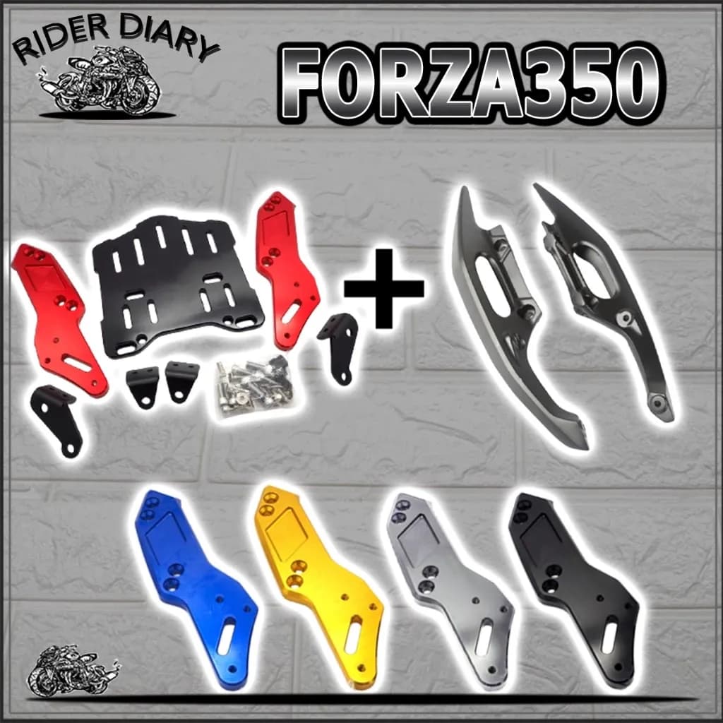 แร็คท้าย FORZA350 แร็คหลังสำหรับFORZA 350 มีตะแกรงหลังและมือจับหลัง ทั้งชุด งาน CNC แร็คแข็งแรงดี