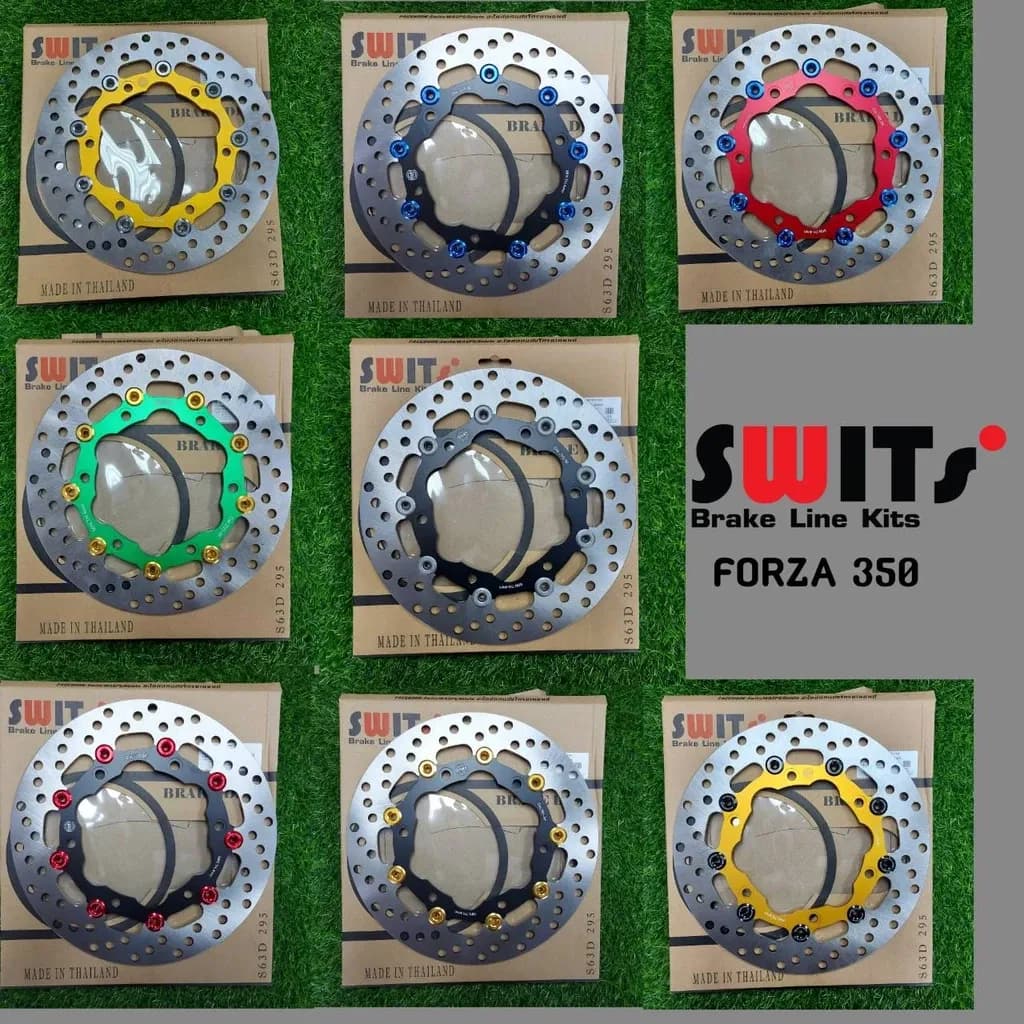 จานเบรคหน้า 295mm FORZA 350/300 มีขาจับ 4pot Switsแท้