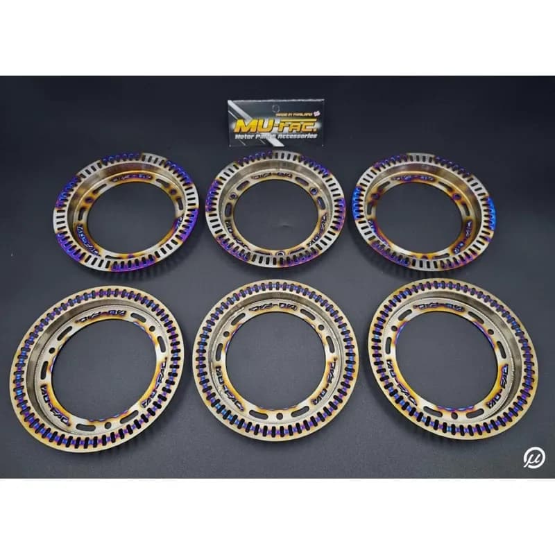 จานหน้าเซนเซอร์ แผ่น ABS Forza350 เลสเป่าไทเท สีเป่าสวยเด่นไม่เหมือนใคร [mu-fac]