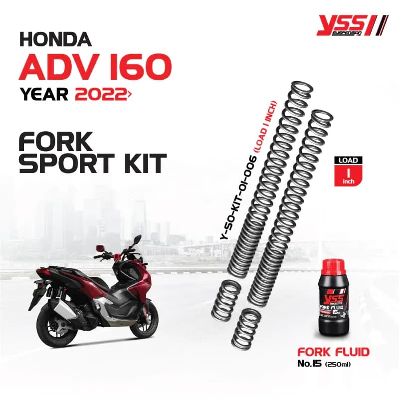 ชุดอัพเกรดโช้คหน้า FORK SPORT KIT โหลดสำหรับสกู๊ตเตอร์รุ่น HONDA ADV160 ปี 2022 ขึ้นไป