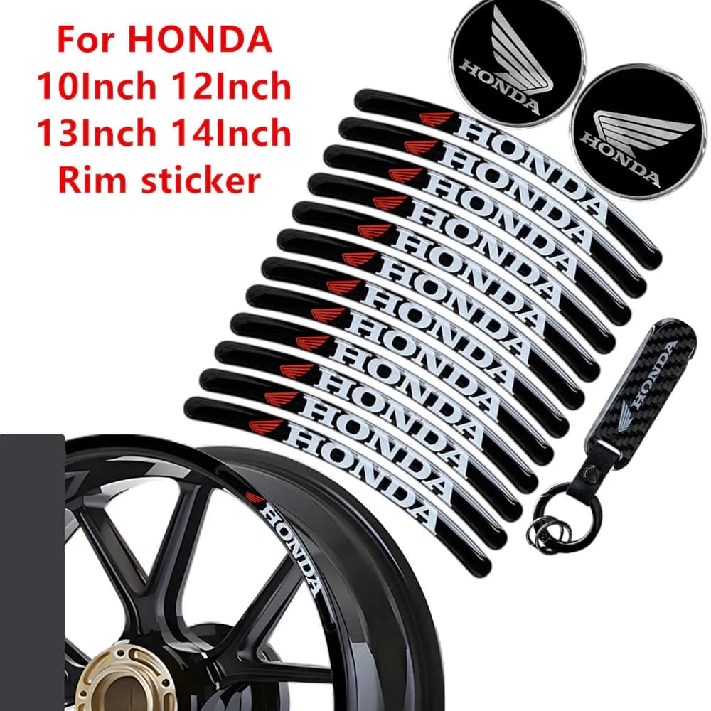สติกเกอร์โลโก้เรซิ่น Honda Expoy 3D 10 นิ้ว 12 นิ้ว 13 นิ้ว 14 นิ้ว สําหรับตกแต่งล้อรถจักรยานยนต์ Honda Vario 150 ADV150 Winner150 wave 125i 2024 WAVE125 PCX125 CB150 PCX150 160