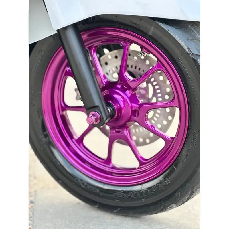 ล้อแท้ Honda Giorno ทำสีพาวเดอร์โค้ท (Powder Coat) สีสวยเงางาม