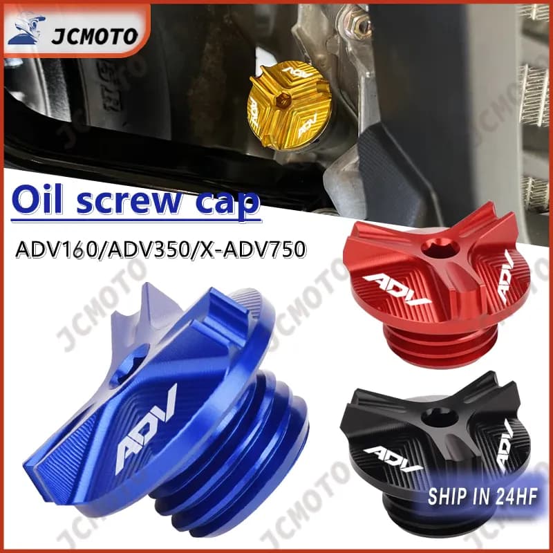 สําหรับ HONDA ADV 160/150/350 ADV350 XADV750 ชิ ้ นส ่ วนรถจักรยานยนต ์ เครื ่ องยนต ์ ท ่ อระบายน ้ ํามันปลั ๊ ก Sump Nut หมวก Bolt สกรูฟิลเลอร ์ ฝาครอบ