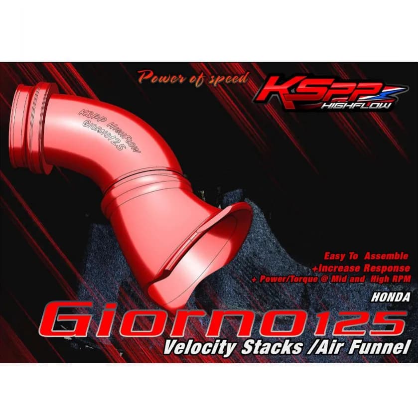 คอกรองอากาศ KSPP HighFlow Velocity Stack สำหรับ Honda Lead125 และ Giorno125