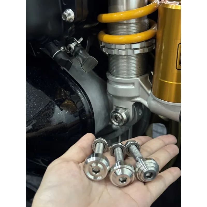 น็อตโช๊คหลัง Giorno+ Lead PCX Grand Filano งานกลึงมือ สแตนเลสแท้ (สำหรับโช๊ค Ohlins, Profender, YSS)