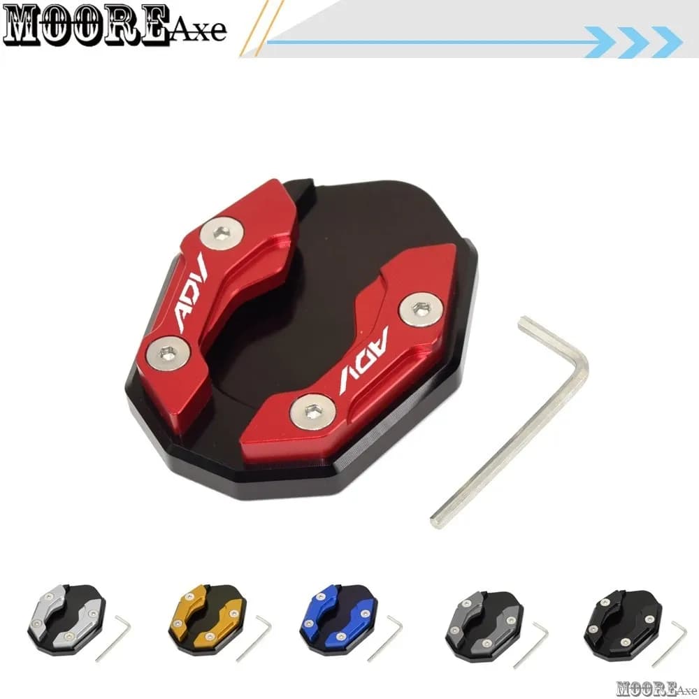 ร้อน! Mooreaxe อุปกรณ์เสริมรถจักรยานยนต์ด้านข้าง Kickstand Extension แผ่นสําหรับ Honda ADV150 ADV160 ADV350 ADV 150 160 ดัดแปลง CNC ขาตั้งขยายแผ่น Body Stability อุปกรณ์เสริม PVCCDQ MY