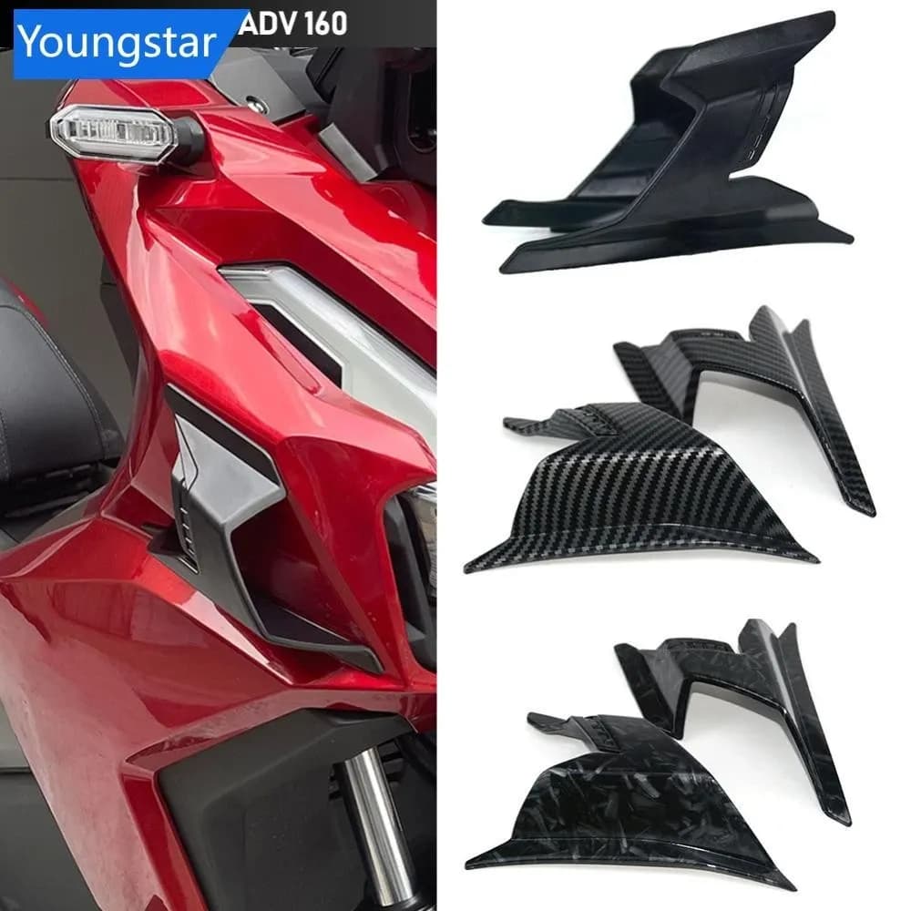 FFY 2 ชิ้นรถจักรยานยนต์ Aerodynamic Fairing Winglet ABS สปอยเลอร์รุ่นใช้งานร่วมกับสปอยเลอร์ด้านข้างสําหรับ Honda ADV160 2022 2023