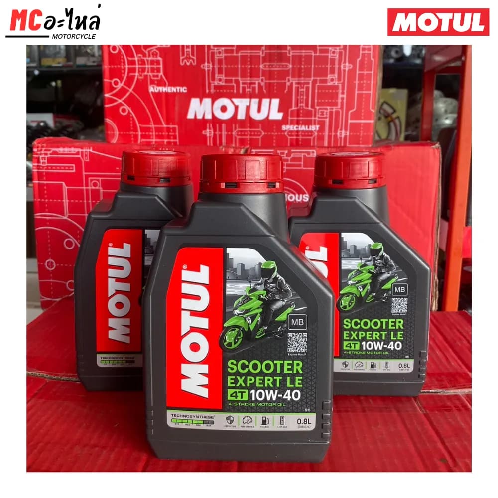 MOTUL 4T Scooter Expert LE น้ำมันเครื่องกึ่งสังเคราะห์ 10W-30/10W-40 (0.8 ลิตร) แท้ 100%