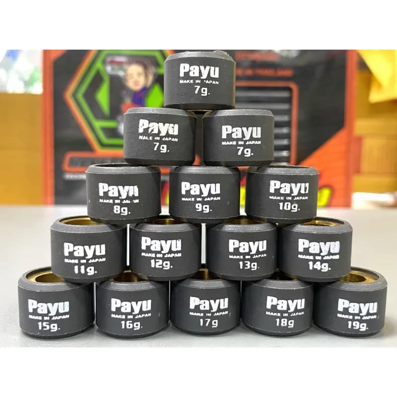 เม็ดชามซิ่งคาร์บอน Payu แท้ สำหรับ Giorno125, Lead125, PCX160, PCX150, Click160, Click150, ADV150, ADV160 (น้าคมน็อตซิ่ง)