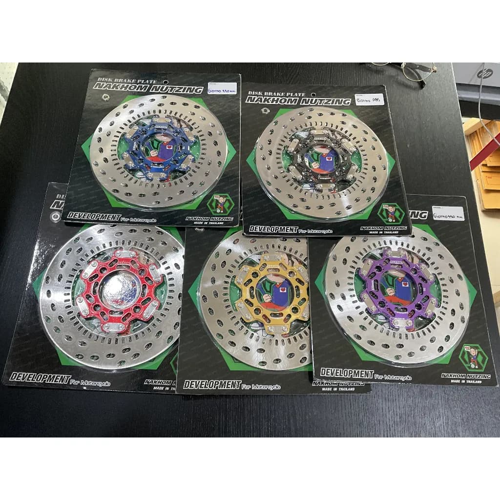 จานเบรคหน้า Honda Giorno ABS 220mm. ตรงรุ่น (ขนาดเท่าจานเดิม) งานน้าคม น็อตซิ่ง แข็งแรง ทนทาน มีประกัน