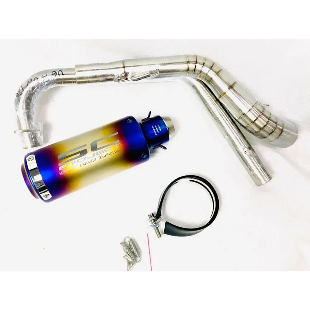 ชุดท่อไอเสีย Full System สำหรับ GPX Demon 150 GR/GN พร้อมปลายท่อ SC Project สีรุ้ง