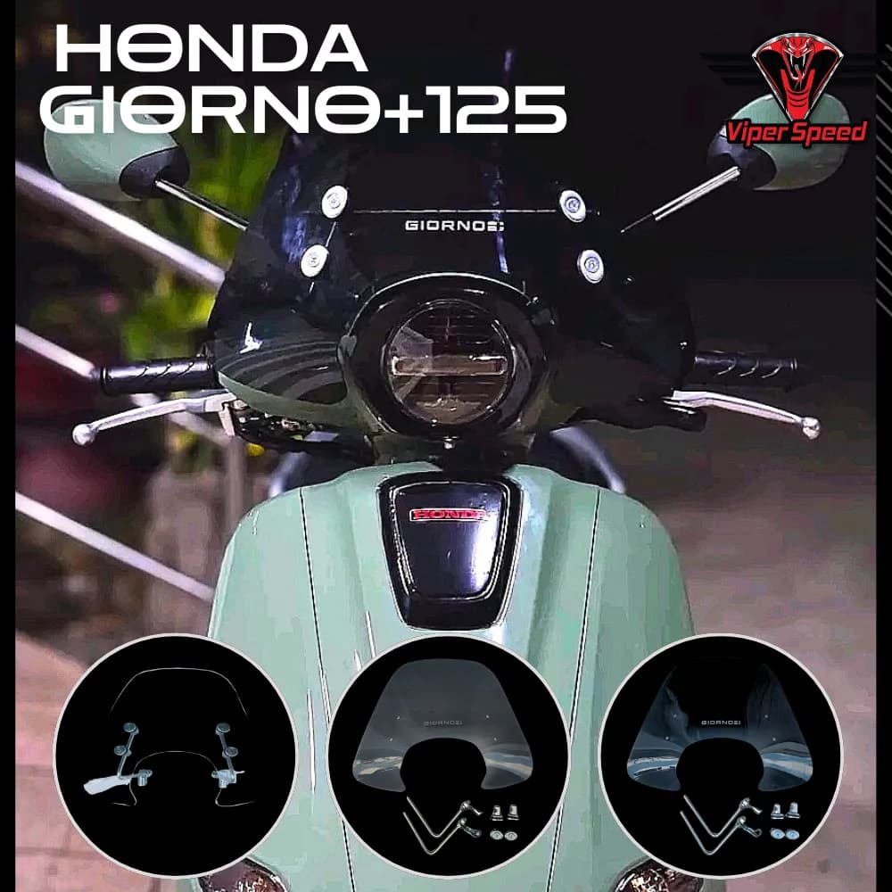 ชิวหน้าแต่ง (แผ่นบังลม) สำหรับ Honda Giorno+ 125 ปี 2023-2024 | วัสดุอะคริลิคหนา 3 มม.