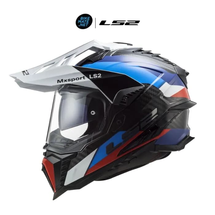 LS2 MX701 Explorer Carbon Frontier Gloss Black Blue - หมวกกันน็อคทัวร์ริ่งแอดเวนเจอร์ วัสดุคาร์บอน