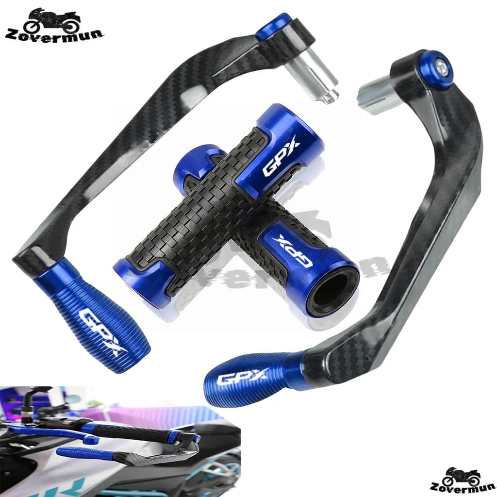 ชุดแฮนด์จับ CNC อลูมิเนียมพรีเมียมพร้อมการ์ดคันโยกคาร์บอนไฟเบอร์ สำหรับ GPX Legend 250, Racer 200, DEMON 150GR, 125 GR, 200R, Drone, GR200R, Racer200 - Universal Fit แฮนด์ 22 มม. (7/8 นิ้ว)