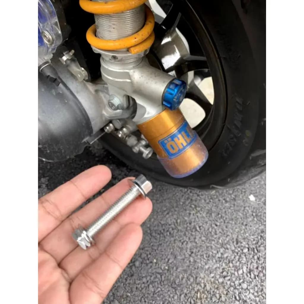 ชุดน็อตยึดโช๊คหลัง Ohlins สำหรับ Honda Giorno (สแตนเลส)