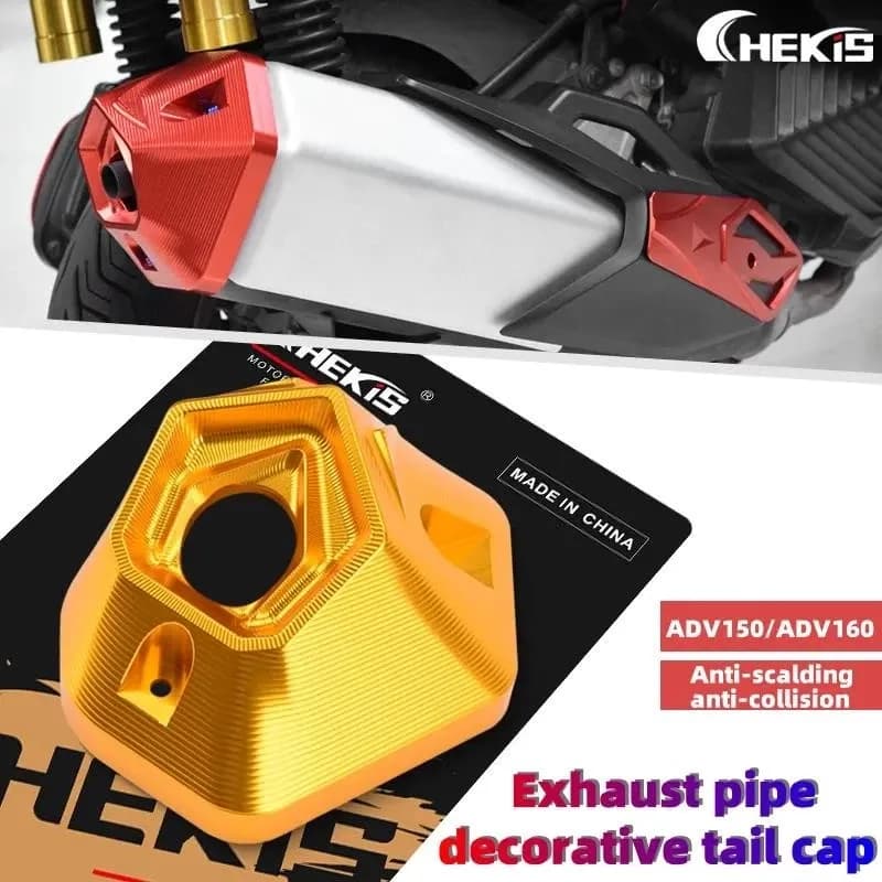 CHEKIS เหมาะสําหรับ HONDA ADV150 ADV160 อุปกรณ์ดัดแปลงรถจักรยานยนต์ท่อไอเสียอลูมิเนียมอัลลอยด์ฝาครอบหางท่อไอเสียหางโลหะฝาครอบป้องกันฝาครอบป้องกันการชนกัน
