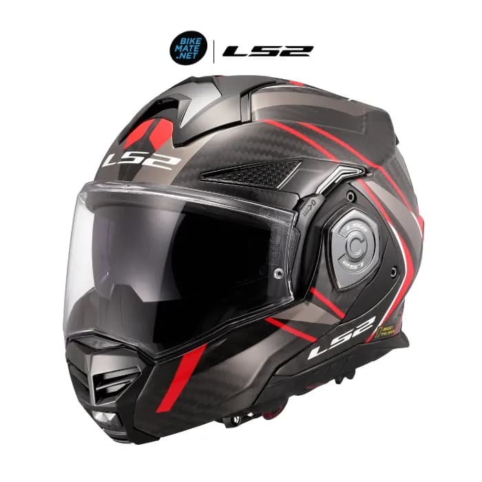 หมวกกันน็อคยกคาง LS2 FF901 Advant X Carbon Future II Red (คาร์บอนแท้ 100%)