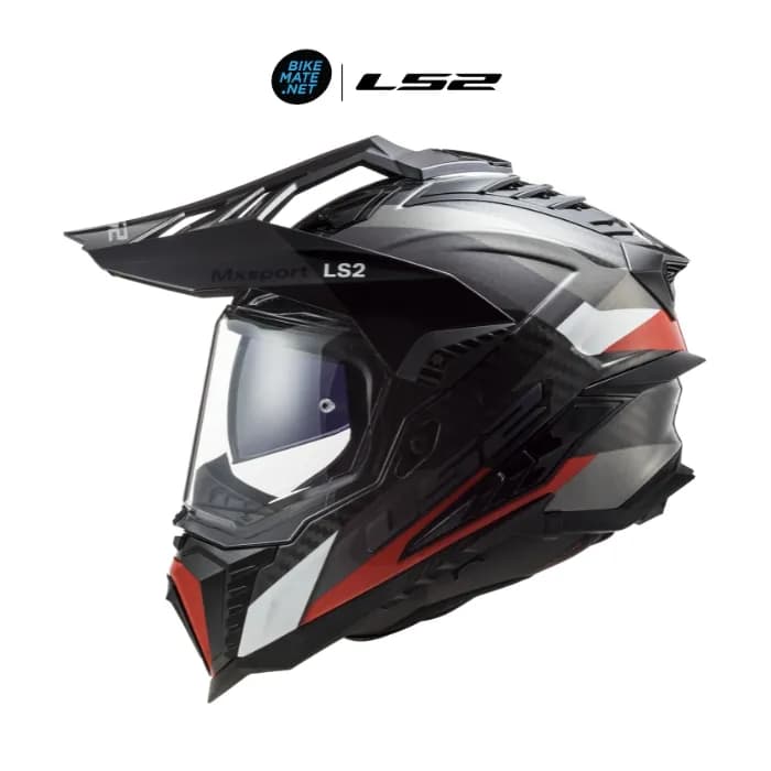 หมวกกันน็อค LS2 MX701 Explorer Carbon Frontier - สี G.Titanium Red
