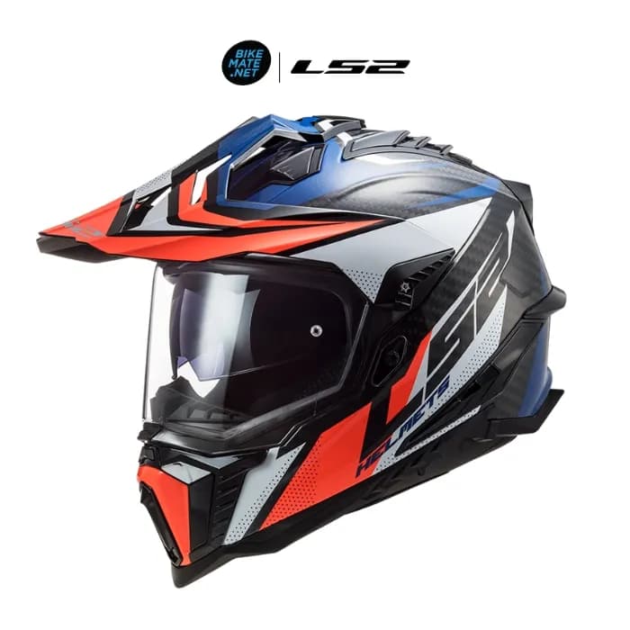 LS2 MX701 Explorer C Focus G. Blue White Red หมวกกันน็อคคาร์บอน แอดเวนเจอร์ทัวร์ริ่ง (ECE 22.06)