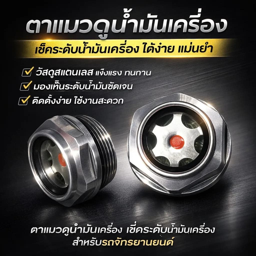 ตาแมวดูน้ำมันเครื่อง เช็คระดับน้ำมันเครื่อง สำหรับ PCX150-160 CLICK125-150-160 ADV LEAD125 GIORNO125+