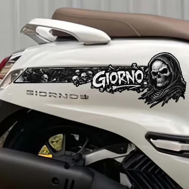 สติ๊กเกอร์ GIORNO ธีมกะโหลก: ดาร์ค, โหด, เท่ เต็มคัน