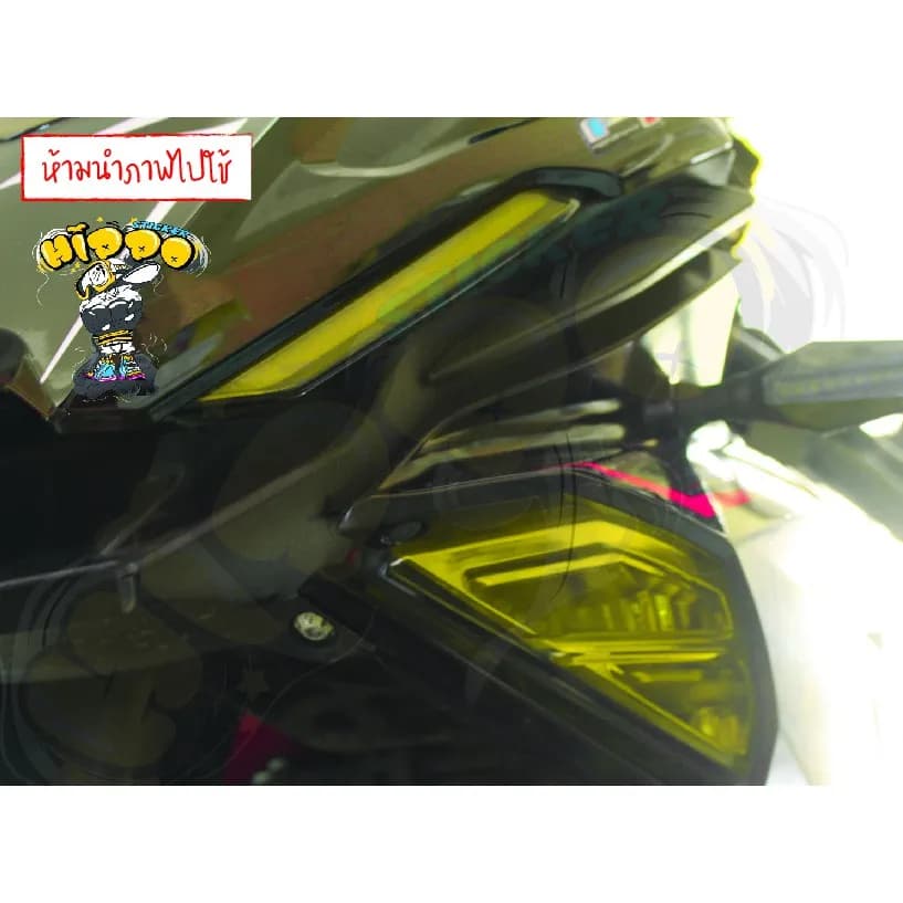 สติ๊กเกอร์ไฟหน้าสำหรับ DEMON GR200R สีเหลืองปรอทรุ้ง