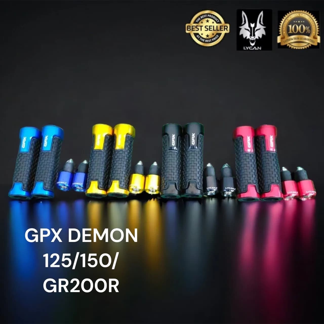 ชุดปลอกแฮนด์แต่ง พร้อมตุ้มปลายแฮนด์แบบตัน สำหรับ GPX Demon 125 / 150GR / GN / GR200R