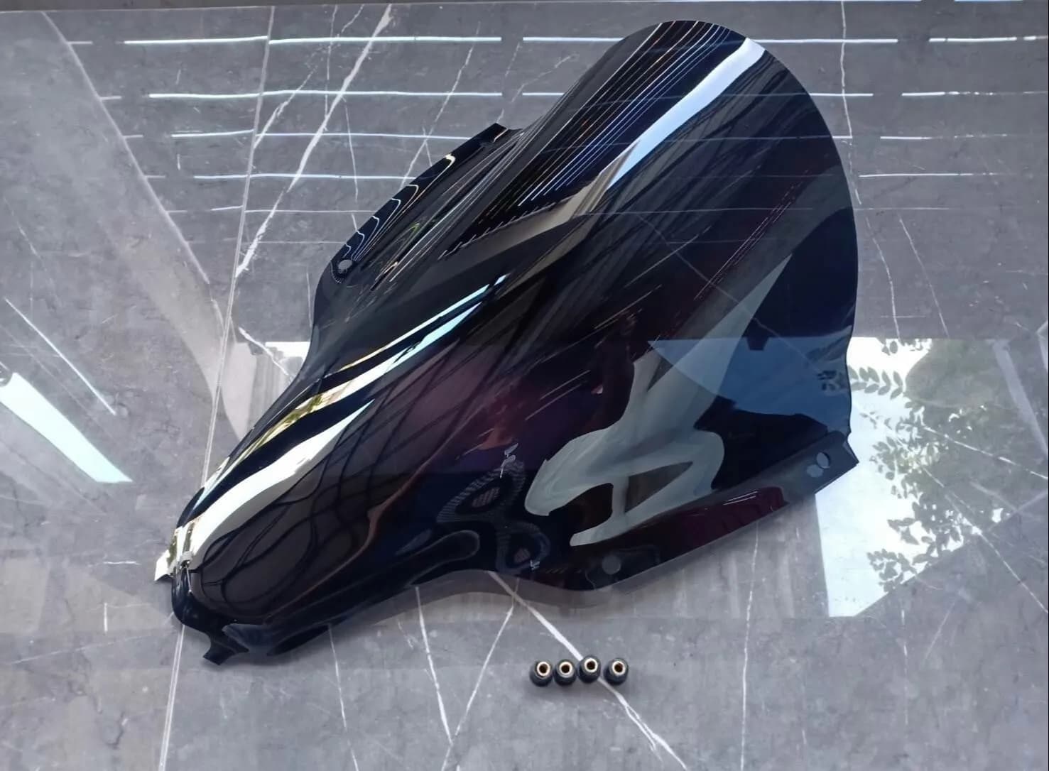 ชิวหน้า GPX Demon GR200R ทรงโหนก สีสโมค: อะคริลิคแท้ หนา 3 มม. ยกระดับความสปอร์ต