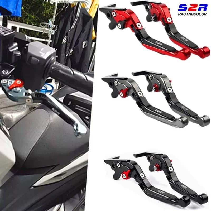 มือเบรก/มือเบรกหน้า/หลัง (สีดำ) PCX ABS ADV150/160 CLICK160 ABS อลูมิเนียมอัลลอยด์แบบพับได้อุปกรณ์มอเตอร์ไซค์