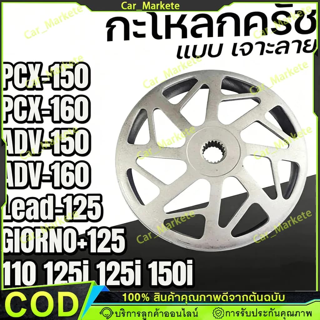 กระโหลกครัชแต่ง เจาะกัดลาย Lead / Giorno+ / PCX Click Adv PCX150 160 จับคลัทดีมาก