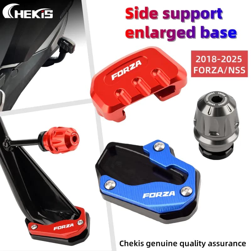 Chekis สําหรับ HONDA FORZA350 FORZA300 แผ่นรองฐานเสริมด้านข้างและแผ่นป้องกันเสริมและแผ่นรองป้องกันตรงกลาง อุปกรณ์ตกแต่ง FORZA NSS 300 350