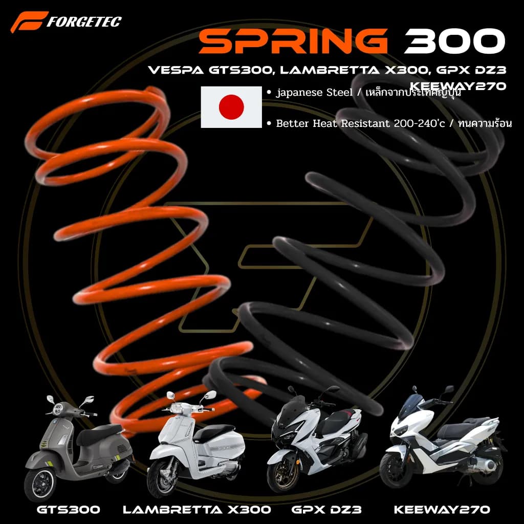 สปริงทอร์ค Forgetec สำหรับชุดคลัตซ์หลัง สำหรับ Vespa Gts300/Lambretta x300/GPX DZ3/Keeway 270